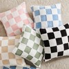 Ohocut Checkered Jacquard Shag Throw Pillow Covers, Pack of 2