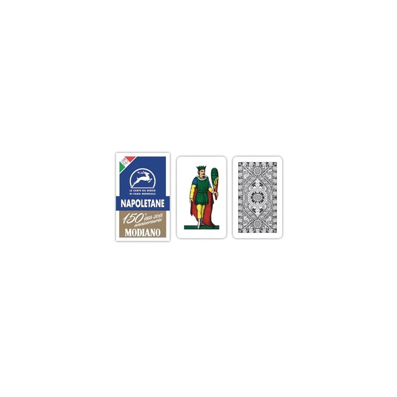 Modiano -The 150th Anniversary Neapolitan Playing Cards, Blue Color, 300081