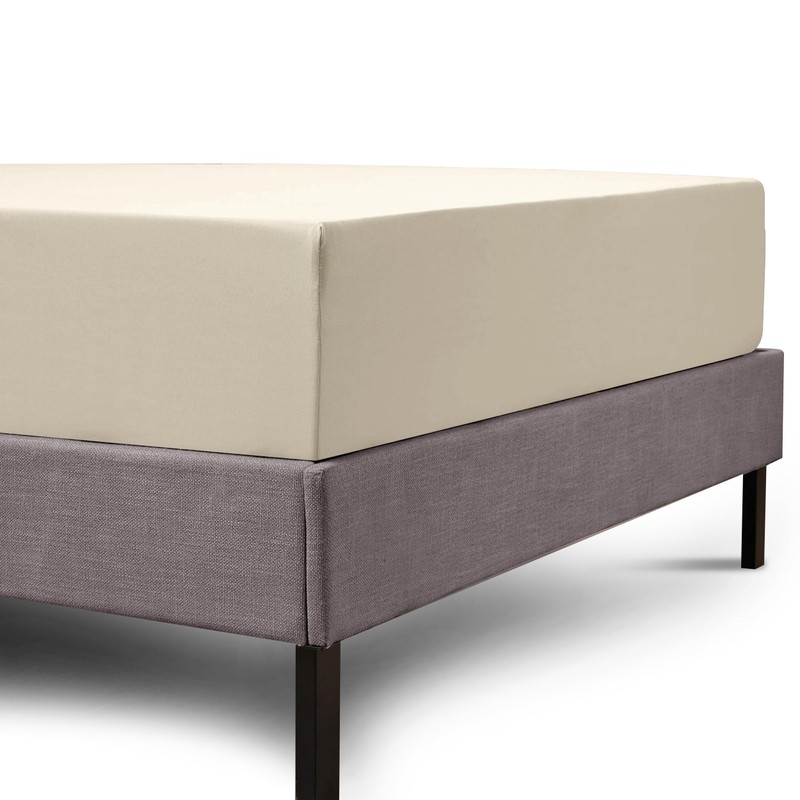 AMEHA Double Fitted Sheet - Cream Bed Sheets Extra Deep
