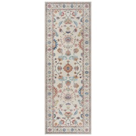 Gertmenian Indoor Boho Rug - 2x6 Runner, Non Slip, Super Strong, Ideal for High Traffic Areas in Entryway, Bedroom, Kitchen - Cullen, Cream/Multi, 28545