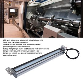 Industrial LED Tube Light, 24V 12W Aluminum Alloy LED Working Light White Source IP67 Explosion Proof Machine Tube Light For CNC Machine Tool Machining Center Work