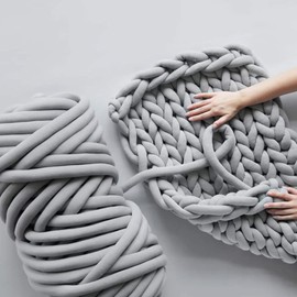 Bulky Arm Knitting Wool, Chunky Knitted Cuddly Blanket, 500 g Length Approx. 25 m, Roving Yarn for Hand Knitting, Crochet, Icelandic, Chunky Knit, Soft Wool Yarn, Pet Bed, Sofa (Dark Grey)