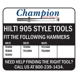 16 Teeth Steel Bushing Tool 7/8" Hex Steel 805/905 TE-S Style Shank/Use in the Following TE Hammers - 800, 805, 905, 906, 1000, 1500, 2000 that Use the TE-S Style Shanks - Champion Chisels