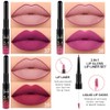 evpct- Juego de 3 lápices labiales mate, delineadores y pintalabios
