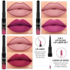 evpct- Juego de 3 lápices labiales mate, delineadores y pintalabios de larga duración, color rosa cálido, rojo ciruela y arándano oscuro