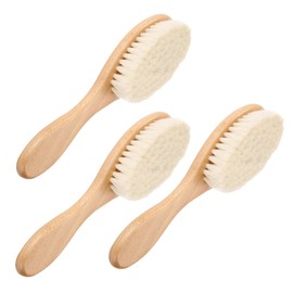 SEWACC 3pcs Wooden Hair Brush Soft Bristles for Gentle Scalp Care Ergonomic Handle for Easy Grooming Grooming Tool for Newborns