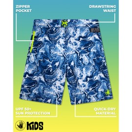 Body Glove Boys Swim Trunks - UPF 50+ Quick Dry Boys Swim Shorts Board Bathing Suit Kids Swimwear with Pocket (Sizes: 8-18)