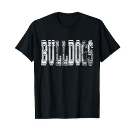 Bulldogs Mascot Distressed Vintage School Sports Name Fan T-Shirt
