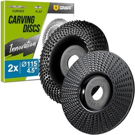 GRAFF Disco de tallado de madera prémium de 4 1/2 pulgadas para amoladora angular, juego de muela de moldeo y molienda para madera, madera blanda, madera dura, accesorio para amoladora angular de
