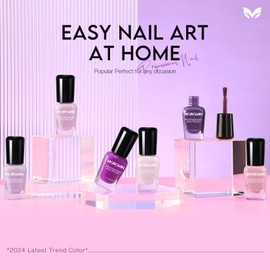 Morovan Nail Polish Set Fingernail: Lilac Light Purple Quick Dry Nail Polish Kit 0.25oz Lavender Regular Nail Polish Pack Glossy Finger Nail Polish Gifts for Women