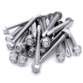No.10 x 0.9 (4.8mm x 22mm) Hex Self-Drilling Screw (Flanged) - Stainless Steel (A2) (Pack of 20)
