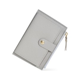 DEARBAG Women's Purse, PU Leather, Mini Purse, Small Purse, Women's Purse, Many Compartments with Zip, 14 x 9 x 0.5 cm, lightgrey, Modern