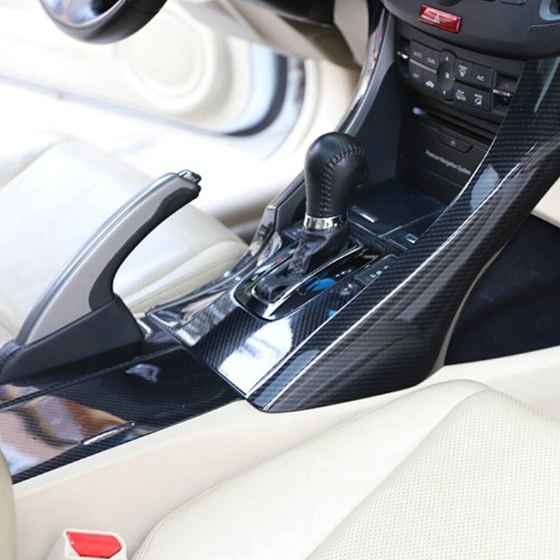 Bayyee 5Pcs Carbon Fiber Central Console Gear Shift Panel Trim