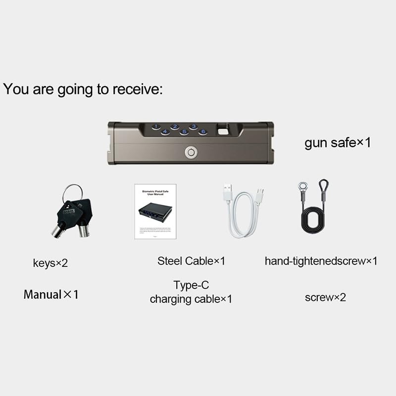 gun safe，Biometric Gun Safe For Handgun with fingerprint, key and