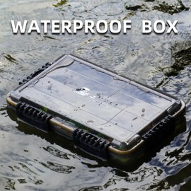 RUNCL - Caja de aparejos de pesca, protección solar única, impermeable, 3600 3700, bandeja hermética flotante más gruesa con divisores ajustables para agua salada de agua dulce, caja de almacenamiento