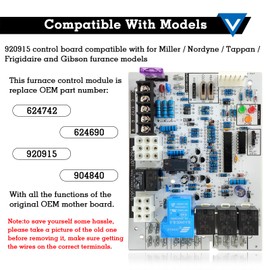 920915 Single-Stage Gas Furnace Control Board Replace for 624742 and 904840 Control Board