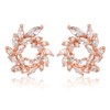 Women’s Cubic Zirconia Cluster Earrings - 18k Rose Gold Plated