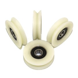 LASANA SMART MACHINES Set of 4 wheels with 90° wedge groove, nylon polyamide wheels for linear guidance, guide rollers wheels diameter 50 mm, bearing 8 mm, bearing precision machined