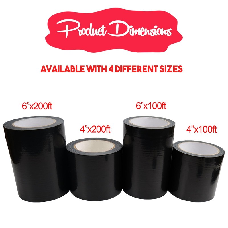 Autrends Vapor Barrier Tape, 7 Mil Black Polyethylene Tape Sealing