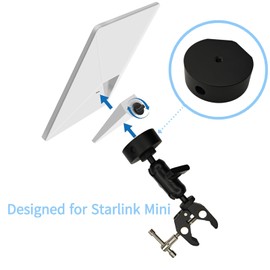 Kuiming Starlink Mini Mount, RV Ladder Pole Mount, Adjustable Clamp for Starlink Mini, Compatible with Original Pipe Adapter