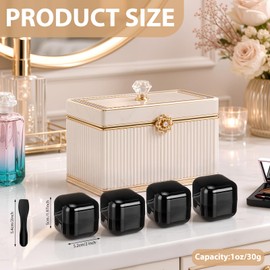 Meanplan 36 Pack 1oz Black Travel Jar Containers, Black Cosmetic Containers with Lids & Spatulas, Lotion Jars Leak-proof with Inner Liners, Portable Makeup Sample Pots for Creams, Lotions, Ointments