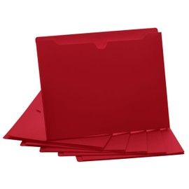Red File Jackets, 2 Inch Expansion, Letter Size, Reinforced Straight-Cut Tab, 6 Pack
