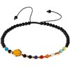 Lightock Real Crystals and Healing Stones Black Agate Beaded Anklet