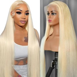 SWOTHEW 613 13x6 Lace Front Wig Human Hair 200 Density Blonde Straight HD Lace Front Wigs Human Hair Pre Plucked 613 Frontal Wigs Human Hair 24 Inch