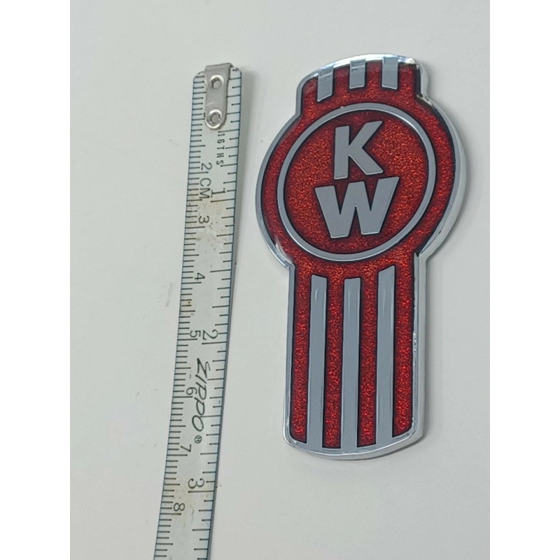 KW kenworth kw emblem metal truck semi chrome set red