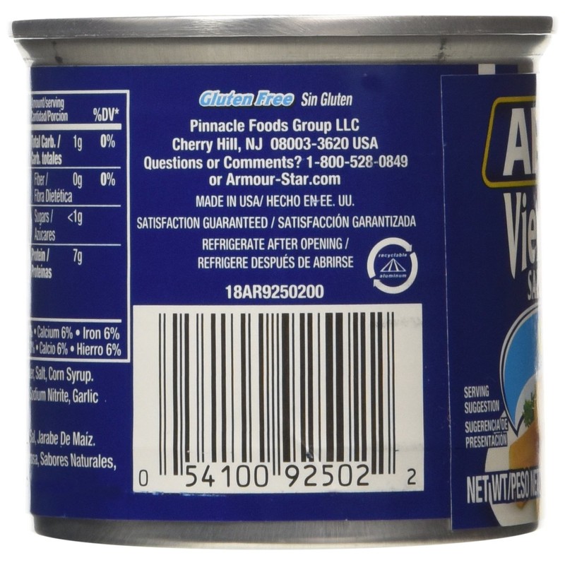 Armour Vienna Original Sausage, (Six) 4.75oz. Cans