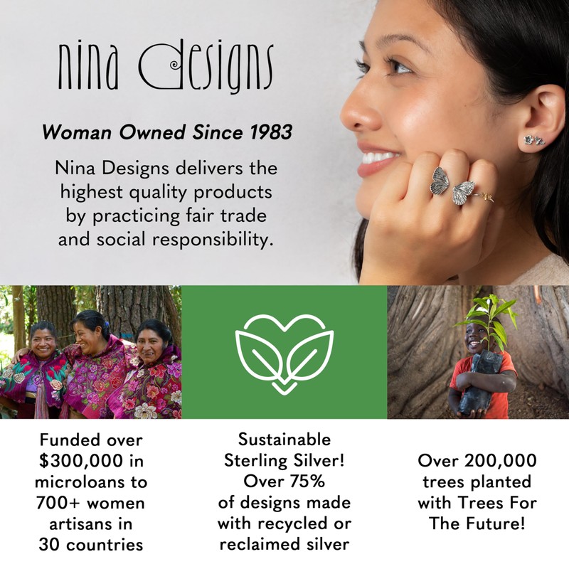 NINA DESIGNS Sterling Silver Rings - Sterling Silver Chanterelle Mushroom