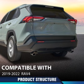 PIT66 Rear Bumper Lower Valance Panel Compatible with Toyota RAV4 2019-2022 524530R060B0 TO1195120