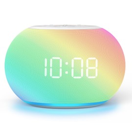 Reacher - Reloj despertador automático regulable con luz nocturna, 20 sonidos relajantes, temporizador de apagado automático, volumen preciso de 30 niveles, pequeña máquina de ruido blanco para