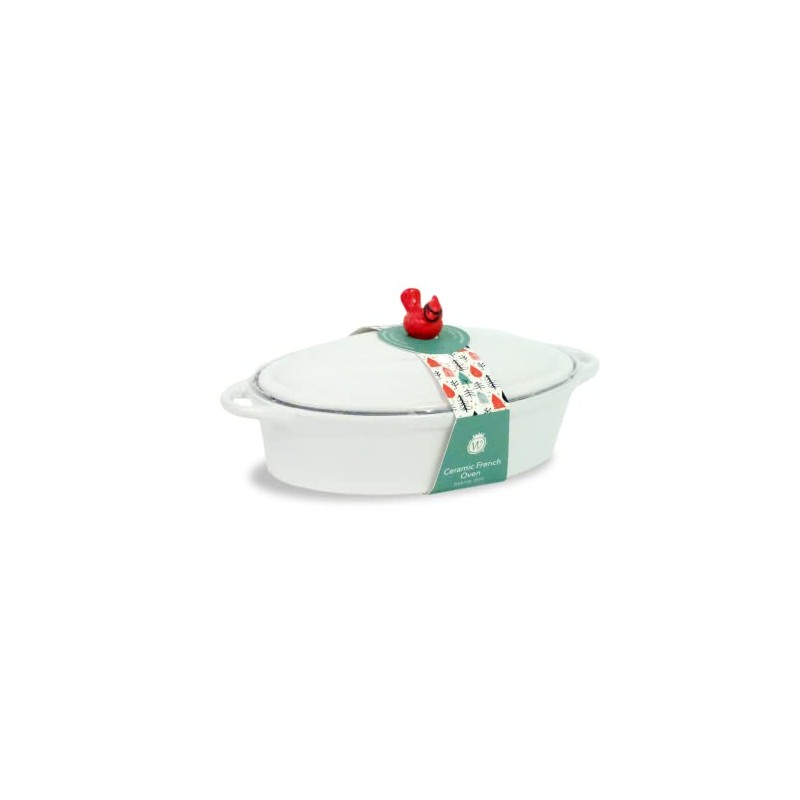 MINI CERAMIC BAKER -8.5 DIAMETER OVAL, WHITE, CARDINAL