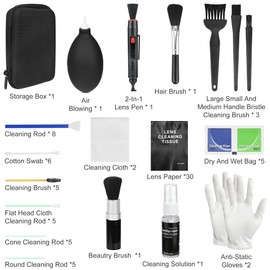 20-in-1 Professional Camera Cleaning Kit Lens Cleaning Kits for DSLR Camera Lenses Filter Mobile Phones with Lens Cleaning Pen, Lens Brush, Rocket Blower, Cleaning Cloth