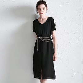 Suyi Silver Chain Belts for Women Waist Chain Belt Multilayer Body Belly Chain 110CM Silver