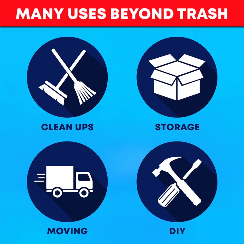 Veska 55 Gallon Trash Bags Heavy Duty, (Value-Pack 50 Count