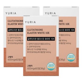 NS Home Shopping Yuria High Purity Glutathione Elastin White 10X 3 Boxes 600mg 180 Tablets 6-Month Supply..[33278357] / 유리아 고순도 글루타치온 엘라스틴 화이트10X 3박스 600mg 180정 6개월분..[33278357]