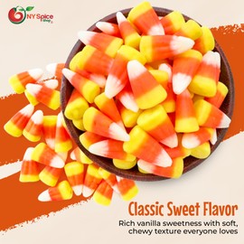 NY Spice Shop Gummy Candy Corn - 8 Ounce Bulk Corn Shaped Gummies for Party Treats & Celebration Decorations - Fun Chewy Corns Candies for Candy Buffets, Gift Bags & Dessert Tables