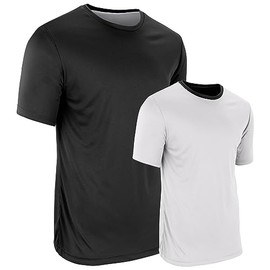 Champro Double Stock Z-Cloth Dri Gear Reversible Tee, Adult X-Large, Black, White