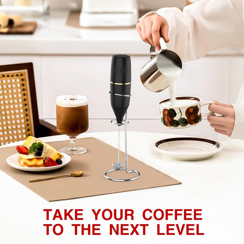 Homexup Handheld Milk Frother 14,000 RPM Drink Mixer Wand with
