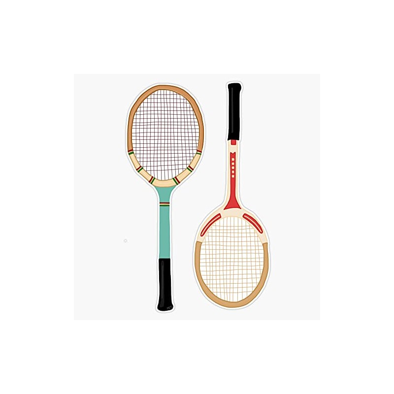 Vintage Tennis Rackets Bumper Sticker Vinyl Decal 5 inches
