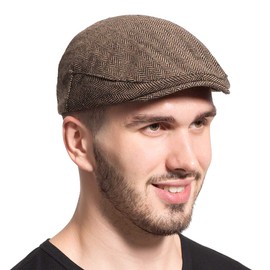 Gatsby Newsboy Hat Men Women Classic Herringbone lvy Trendy Tweeb Flat Cap A Brown