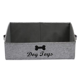 Brabtod Linen-Cotton Blend Dog Toy Basket and Dog Toy Box, Dog Toy Basket Storage - Perfect for organizing pet Toys, Blankets, leashes, Rope Toys, Clothing