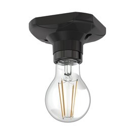 ledscom.de Elektra Ceiling Light Black Square Including E27 LED Lamp 1020 lm White 3 Levels Dimming without Dimmer with Light Switch