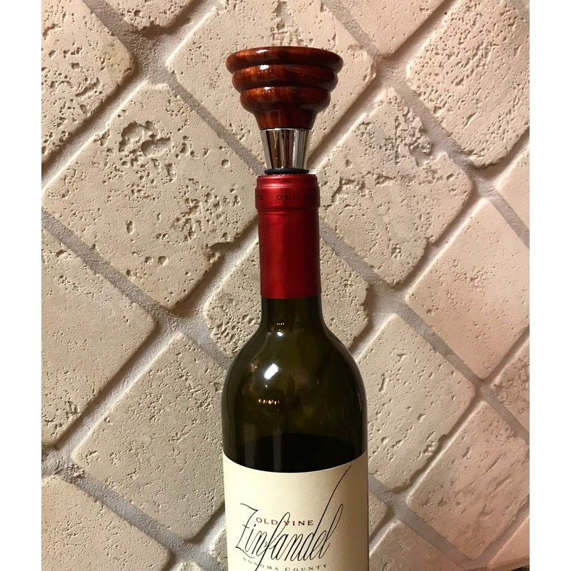 Texas Wine Stopper Exotic Rosewood Custom State of Texas Bottle