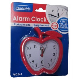 FamilyMaid Alarm Clock Portable Size Apple Shaped  RED #76024A  NEW