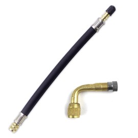 Tire Valve Extension, 8.26 Inch Flexible Schrader Tire Valve Stem Extension with 90 Degree Schrader Tire Valve Extension Adaptor Compatible for Cars RV Bike Motorcycle Truck Scooter (90 Degree)