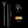 Balloon Sticks with Cups 30 Packs,16inch Long Clear Bobo Balloon