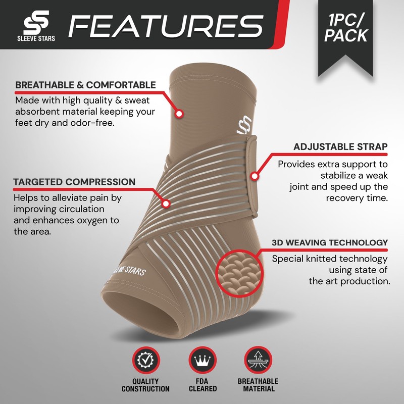 Sleeve Stars Ankle Brace - Plantar Fasciitis & Achilles Tendon